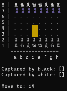 Jeu d'Échecs Console Screenshot 2